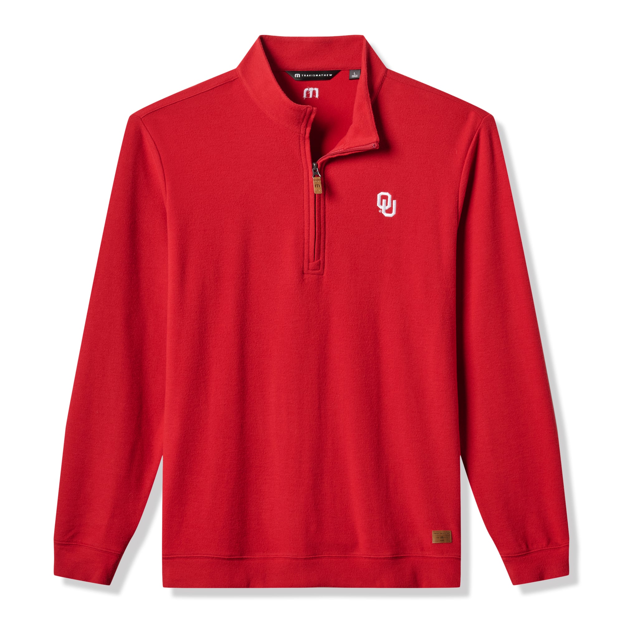 Men's TravisMathew Crimson Oklahoma Sooners Cloud Home Game Quarter-Zip Tri-Blend Pullover