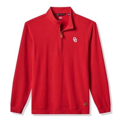 Oklahoma Sooners TravisMathew Cloud Home Game Quarter-Zip Tri-Blend Pullover - Crimson