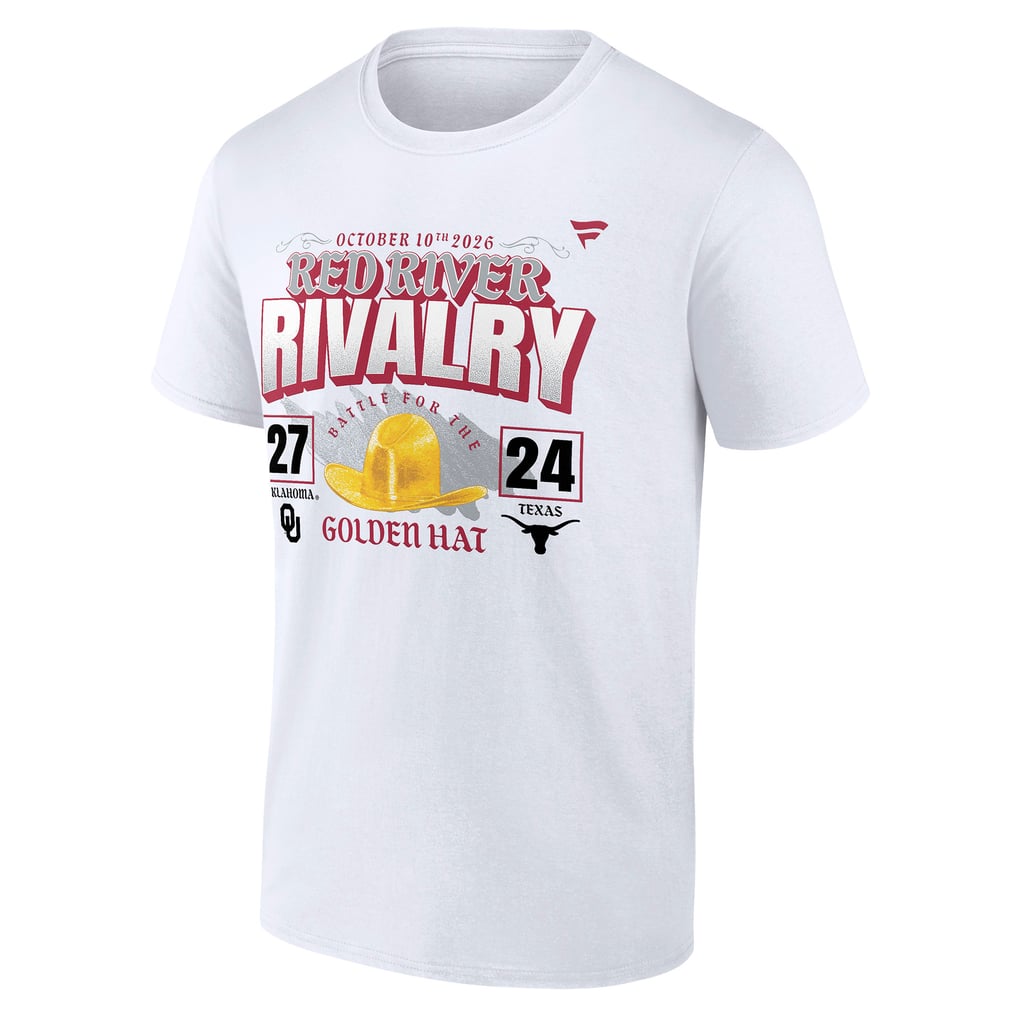 Men's White Oklahoma Sooners vs. Texas Longhorns 2026 Red River Rivalry ...