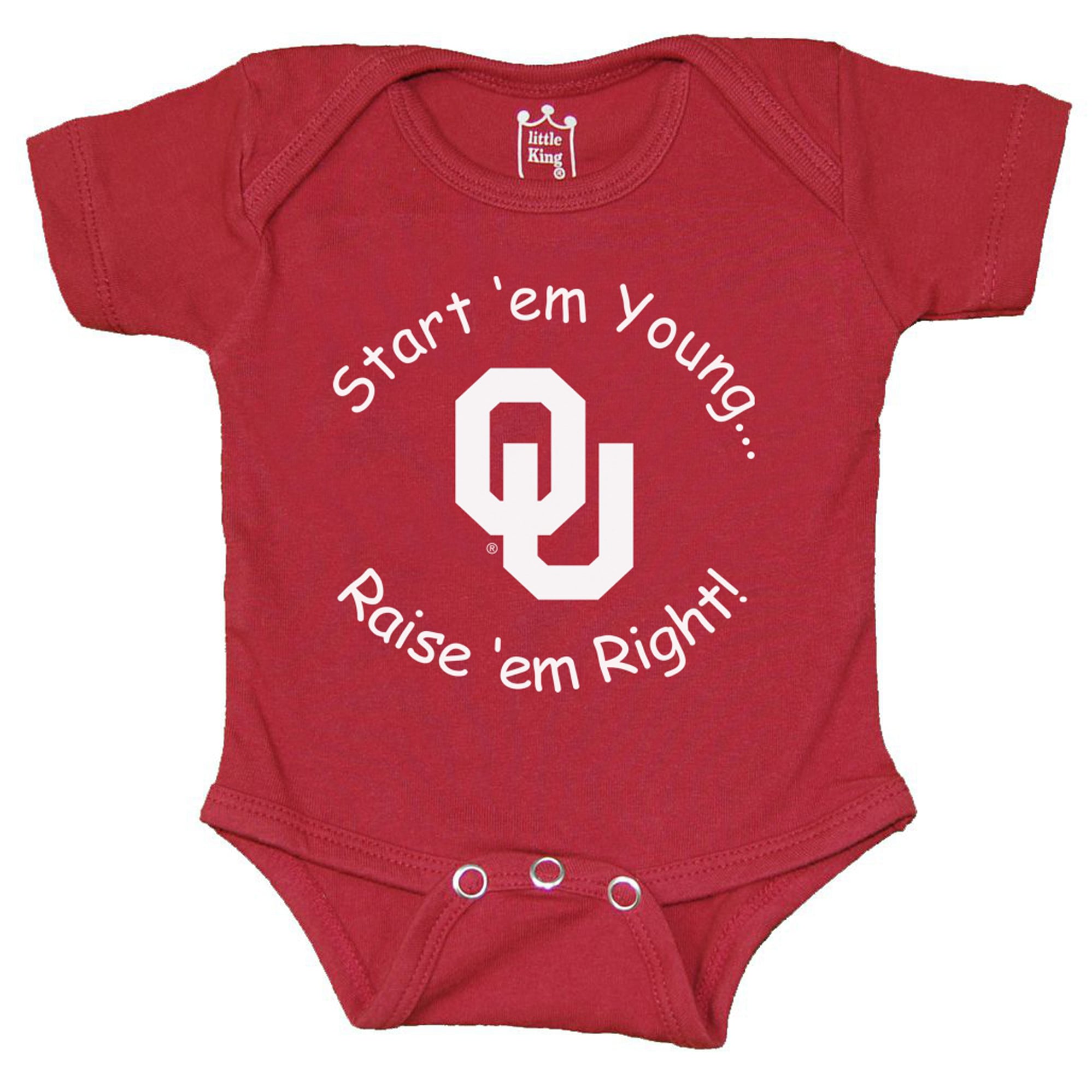 Body pour nouveau-né et bébé Little King Crimson Oklahoma Sooners « Start 'Em Young »