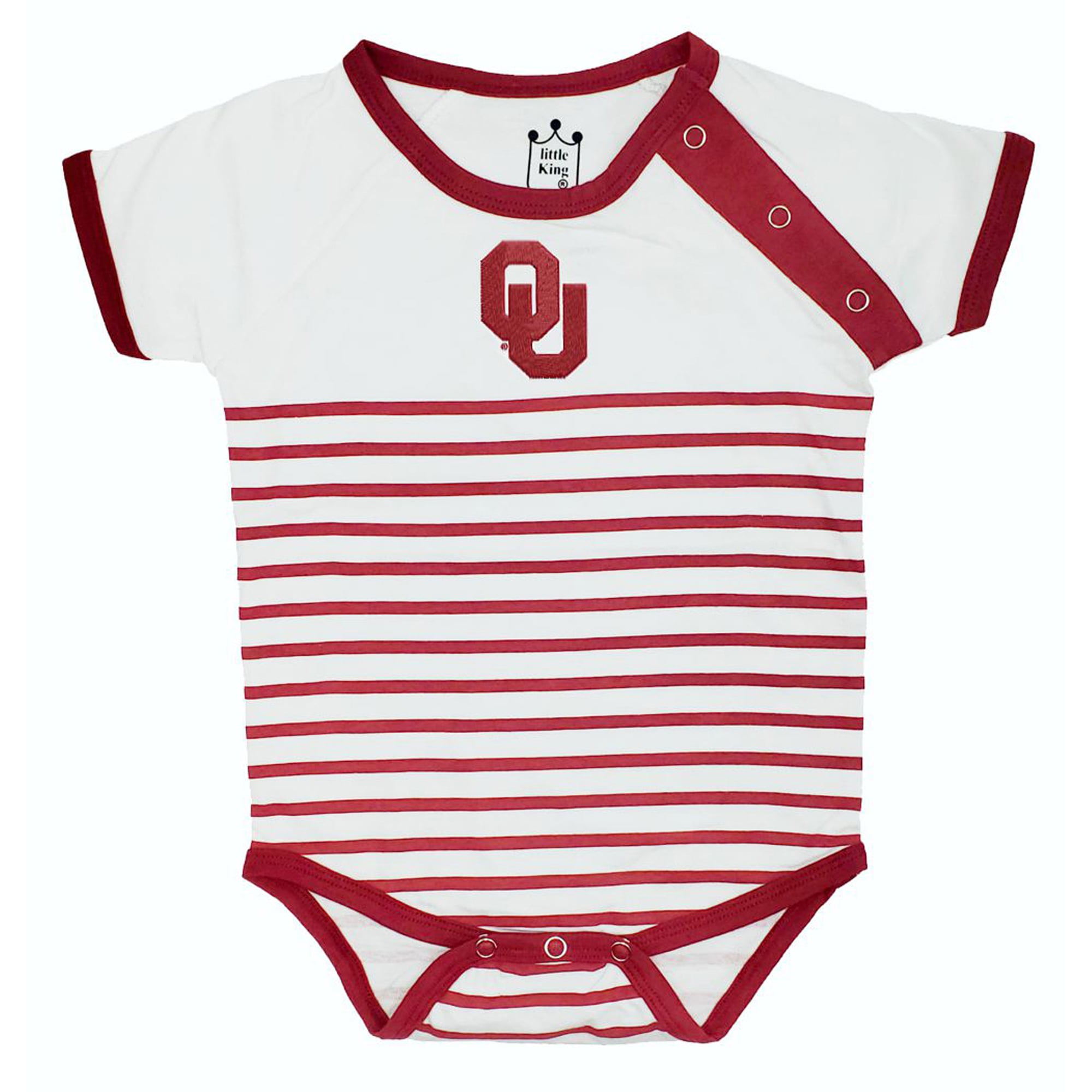 Newborn & Infant Little King Crimson/White Oklahoma Sooners Shoulder Snap Bodysuit