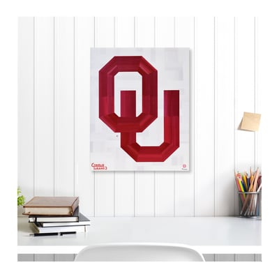 Oklahoma Sooners 16" x 20" Crimson Logo Gallery Wrapped Canvas Giclee