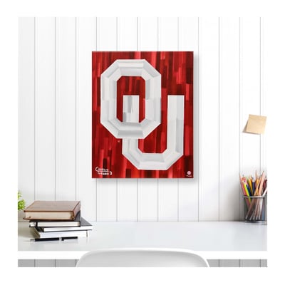 Oklahoma Sooners Fanatics Authentic 16" x 20" White Logo Canvas Giclee