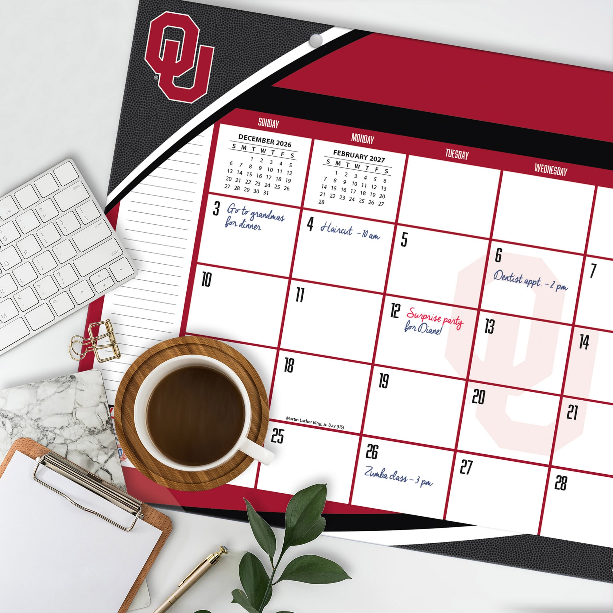 Oklahoma Sooners 17" x 11" Desk Pad Calendar