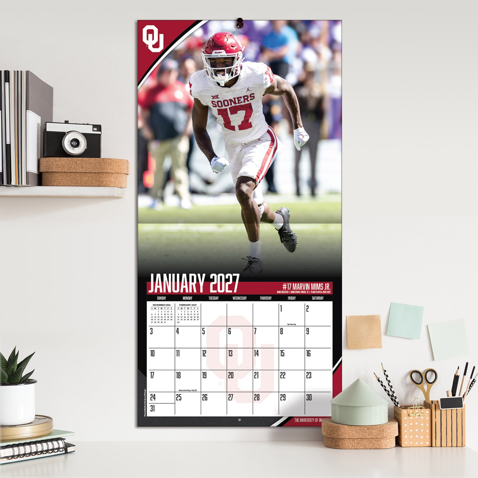 Oklahoma Sooners 2027 12” x 12” Team Wall Calendar