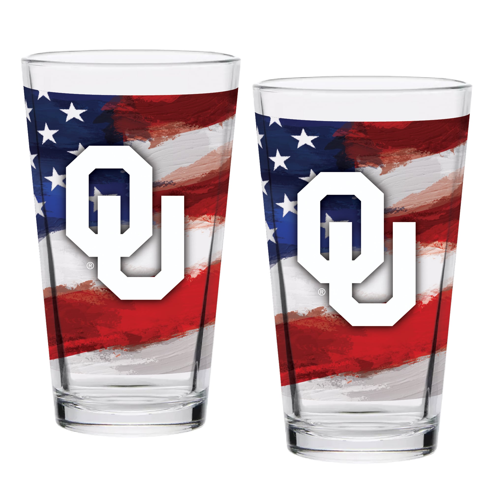 Oklahoma Sooners Two-Pack 16oz. Americana Pint Glass Set