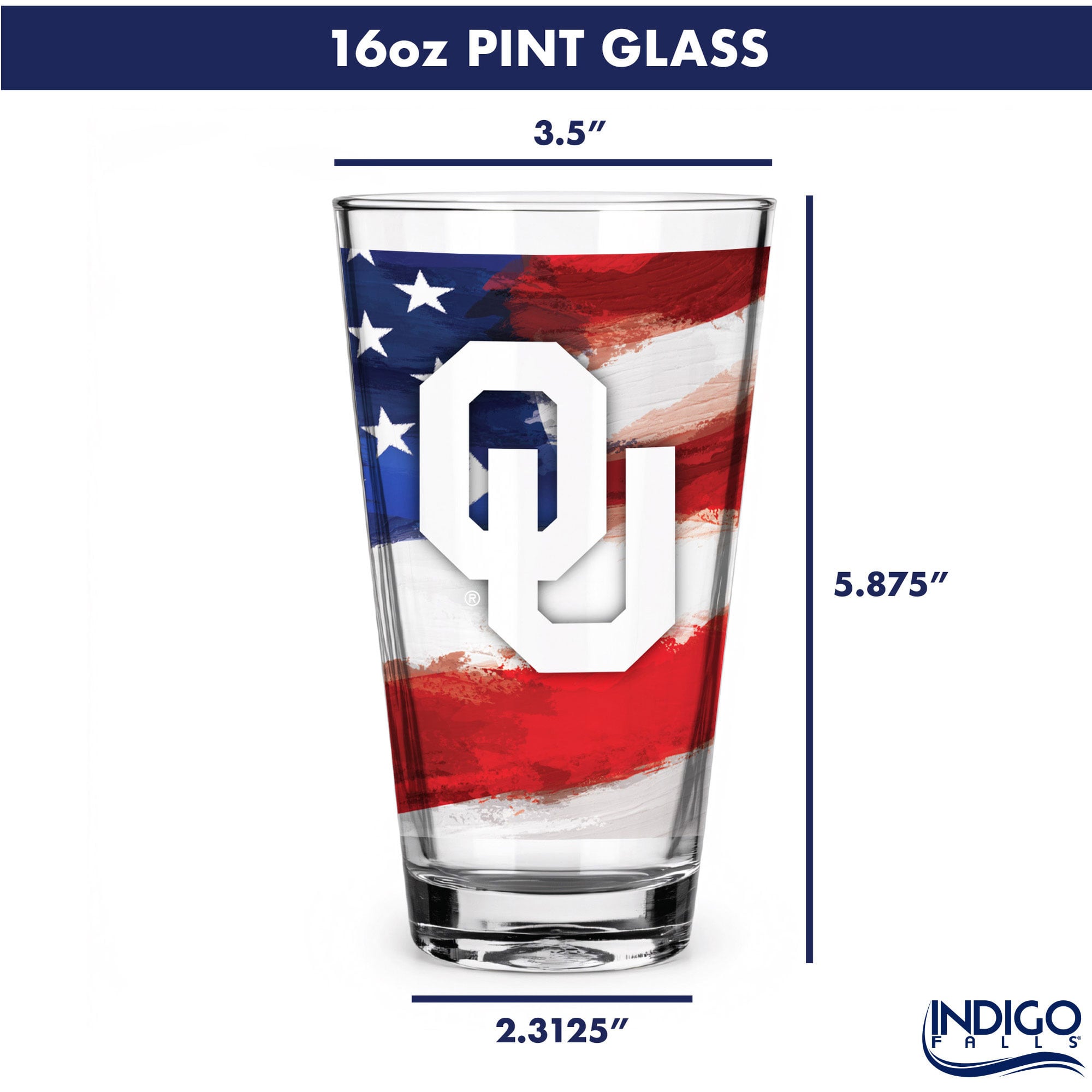 Oklahoma Sooners Two-Pack 16oz. Americana Pint Glass Set