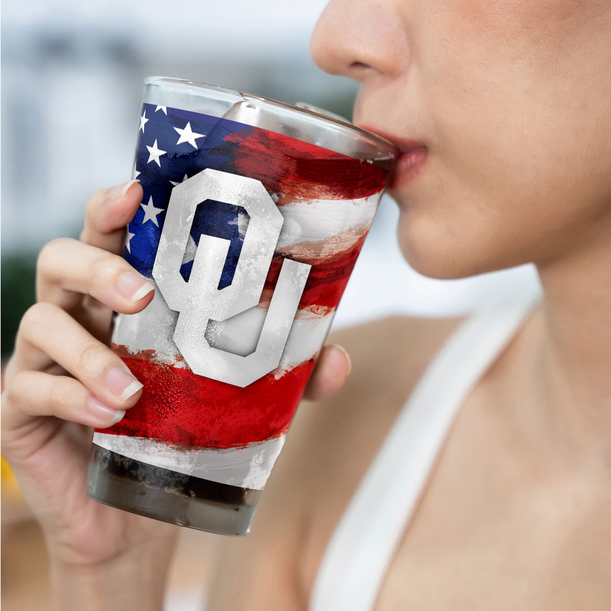 Oklahoma Sooners Two-Pack 16oz. Americana Pint Glass Set