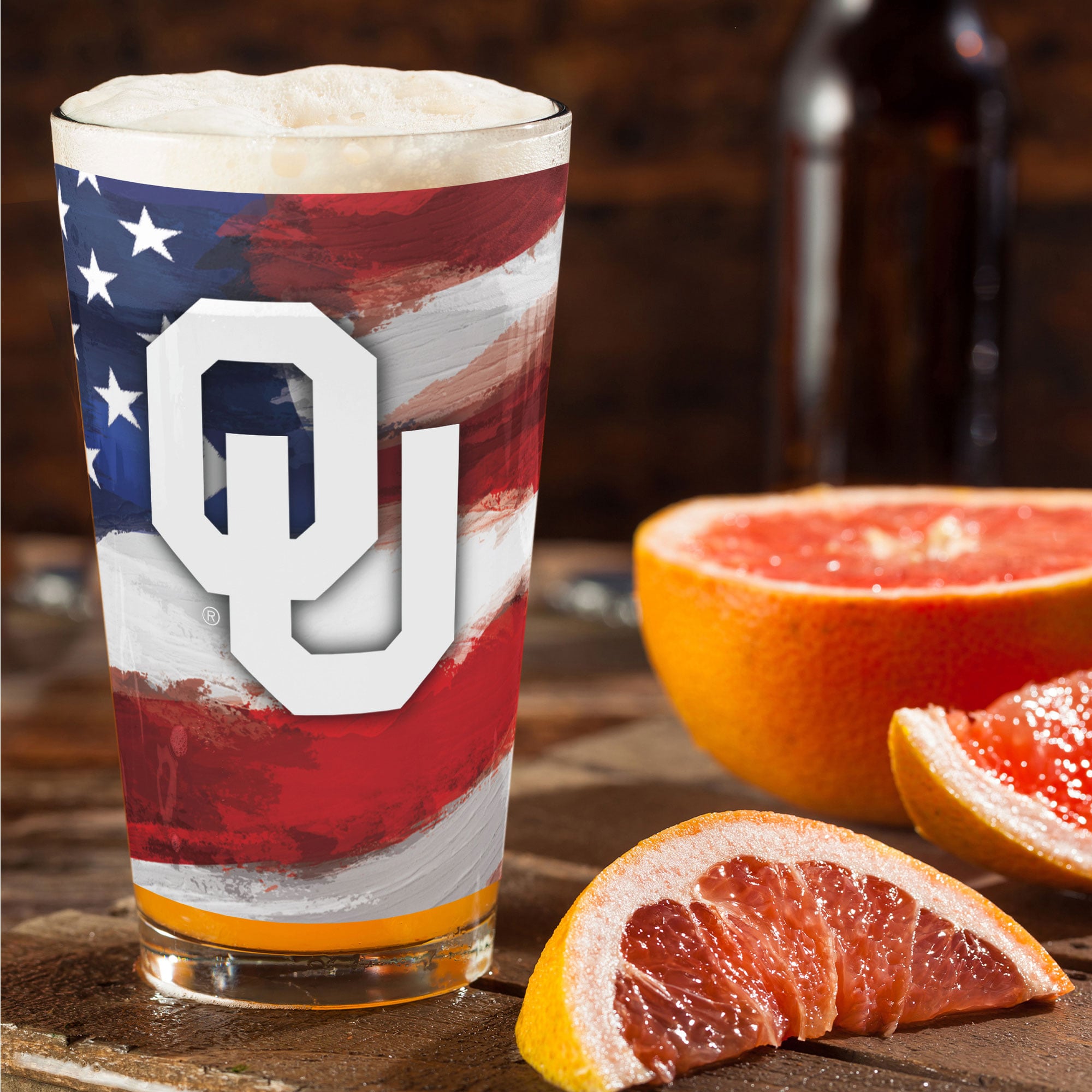 Oklahoma Sooners Two-Pack 16oz. Americana Pint Glass Set