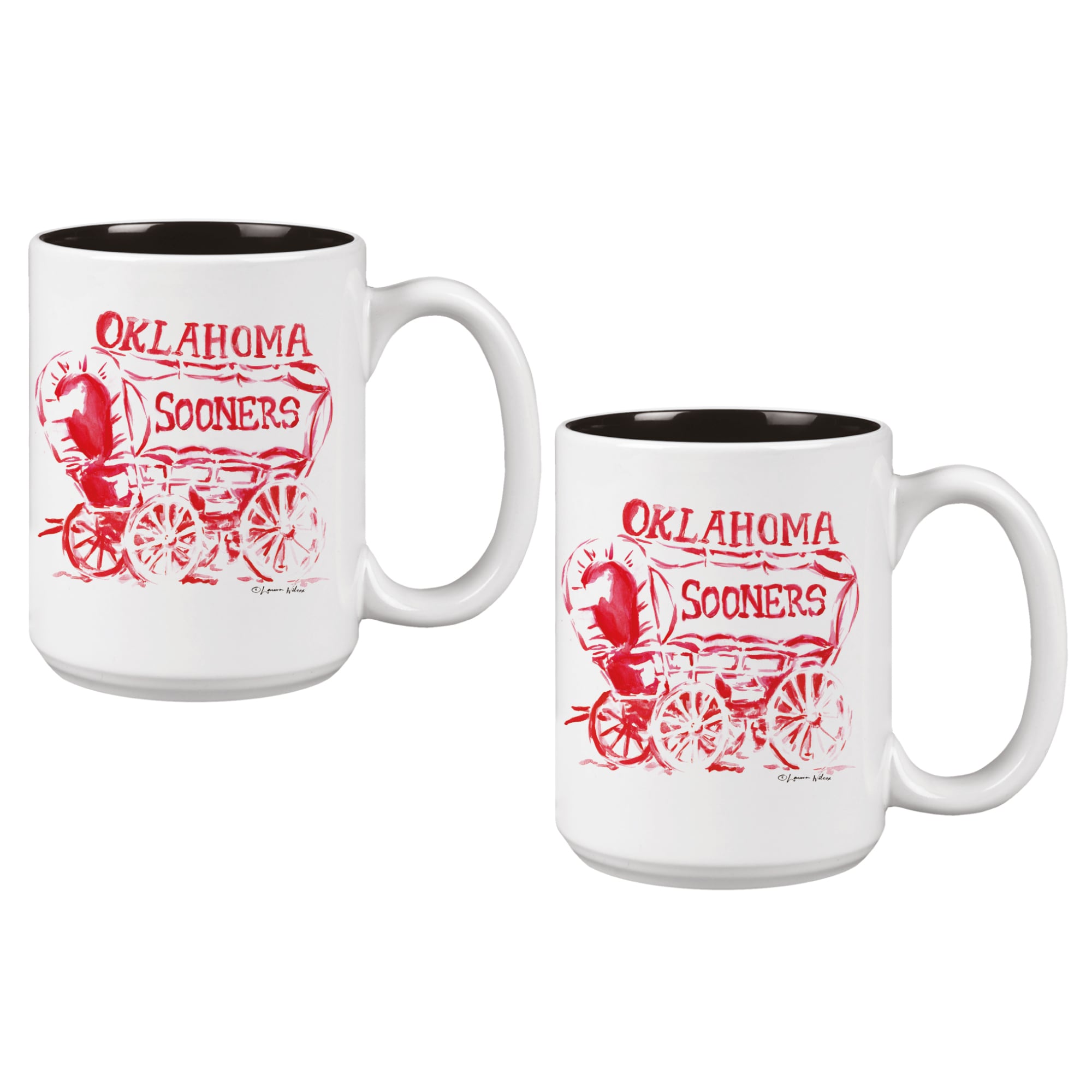 Ensemble de deux tasses de 44 cl (15 oz) à l'effigie de la mascotte Laura Wilcox des Oklahoma Sooners
