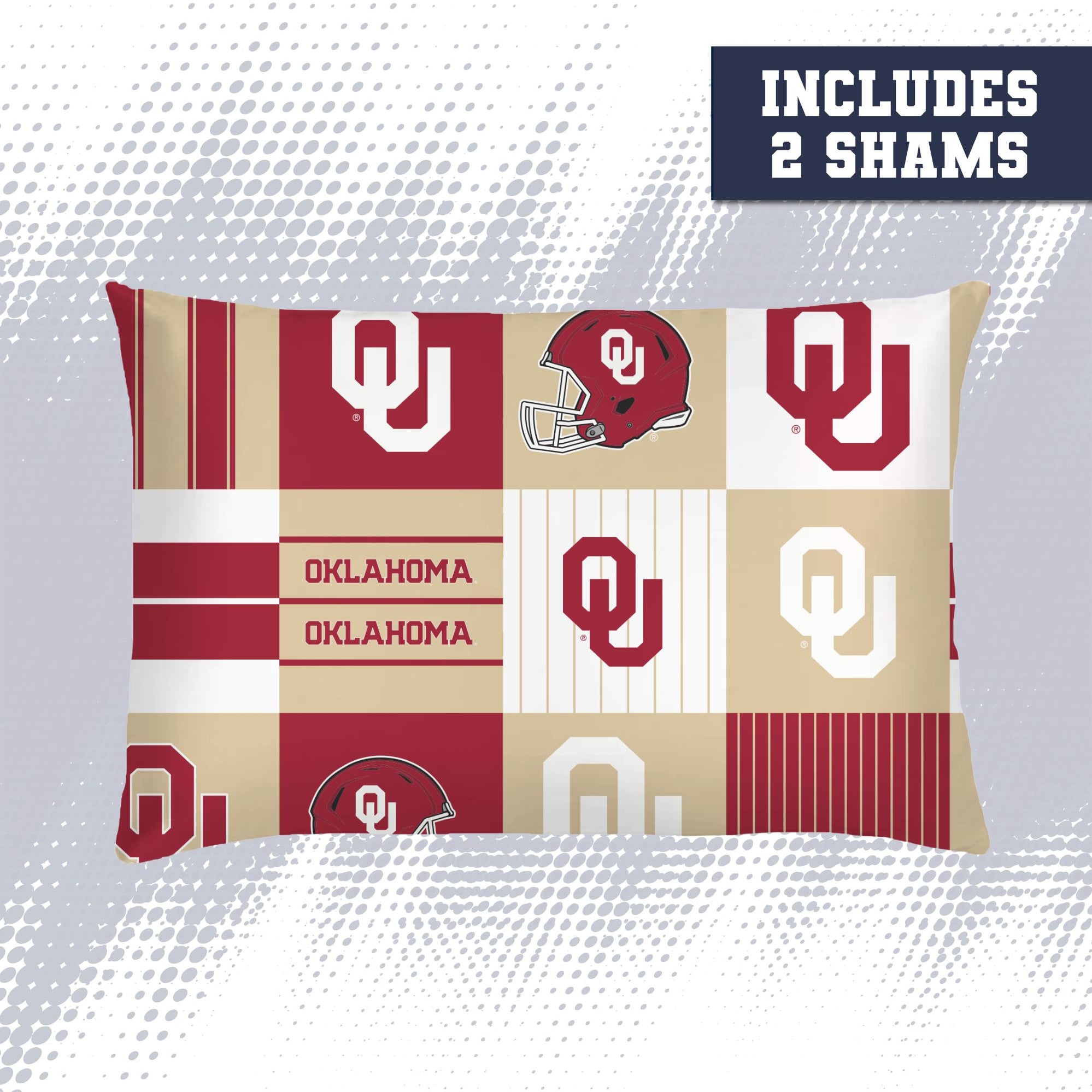 Pegasus Oklahoma Sooners Patchwork Plaid Three-Piece Full/Queen Bed in a Bag Set
