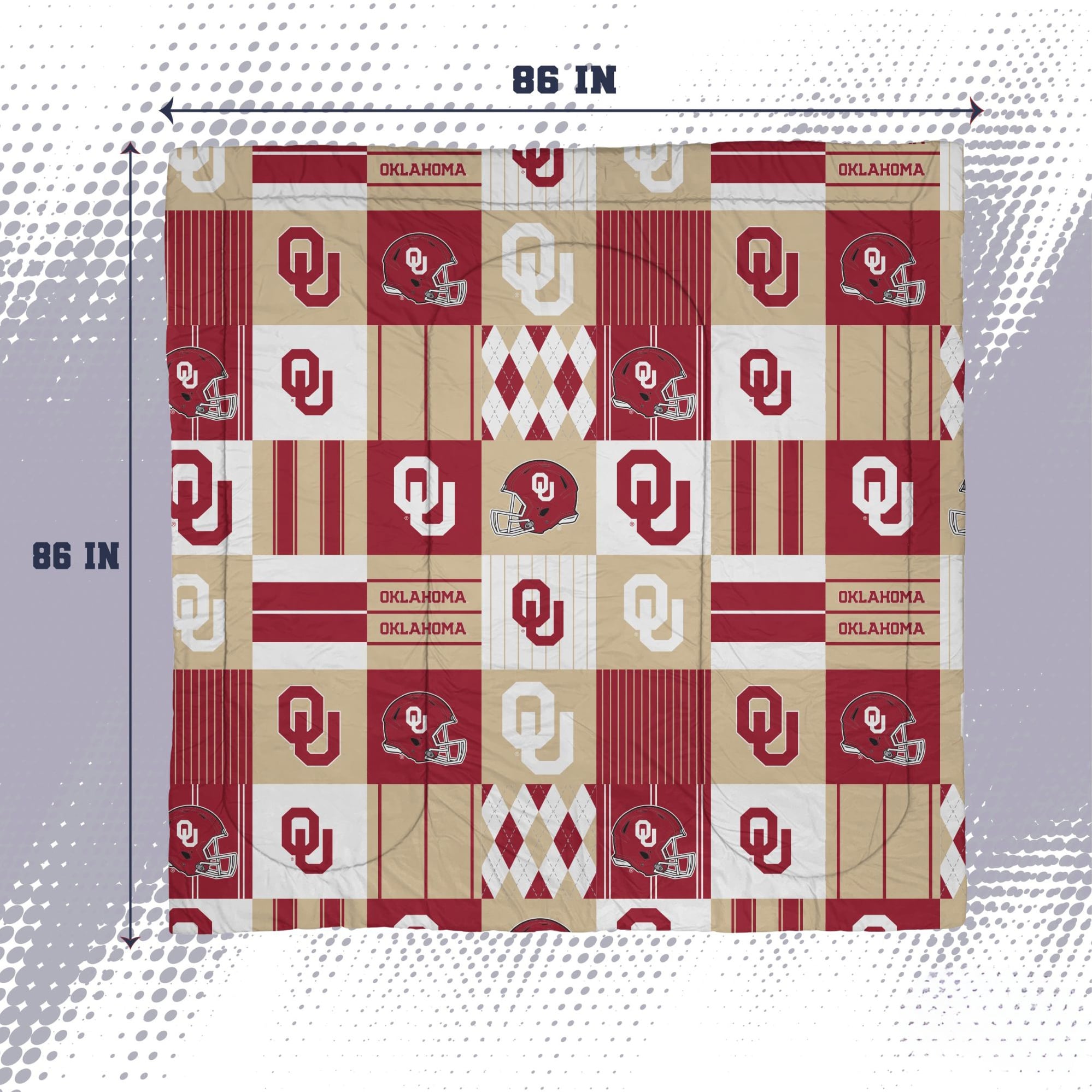 Pegasus Oklahoma Sooners Patchwork Plaid Three-Piece Full/Queen Bed in a Bag Set