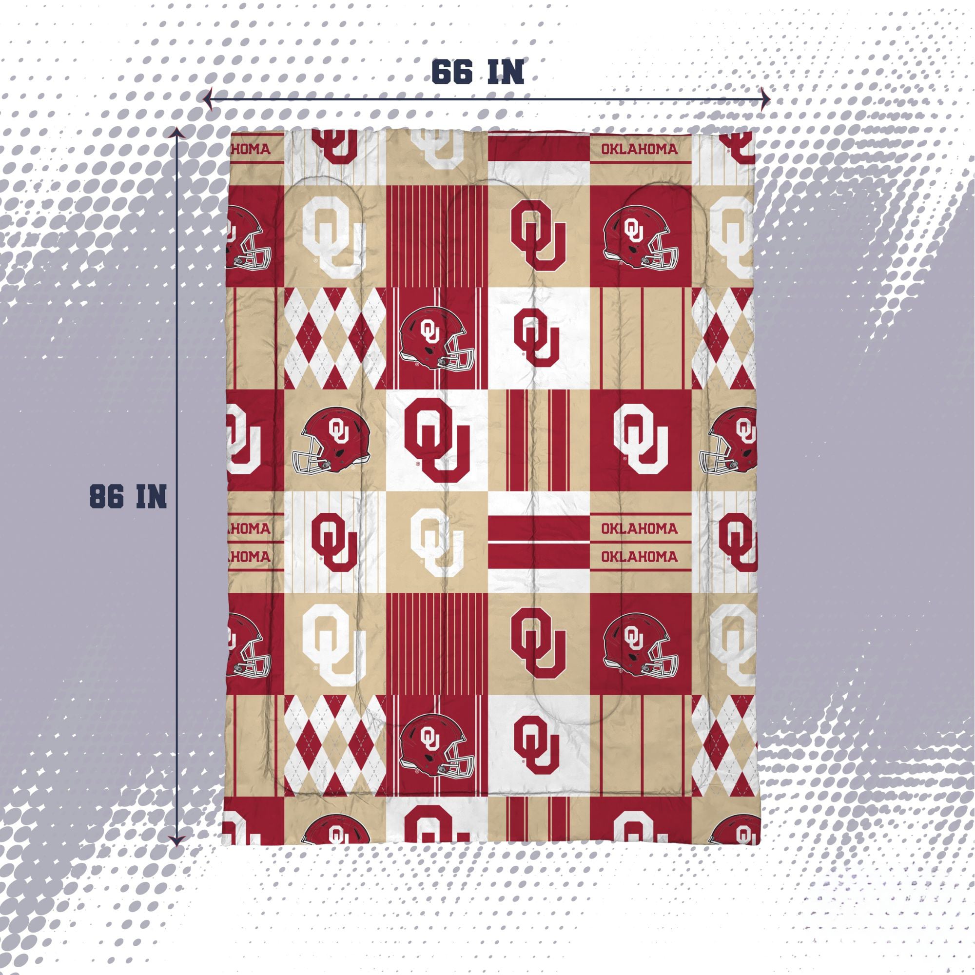 Pegasus Oklahoma Sooners Patchwork Plaid Two-Piece Twin/Twin XL Bed in a Bag Set