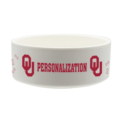 Oklahoma Sooners The Memory Company 35oz. Personalized Ceramic Pet Bowl