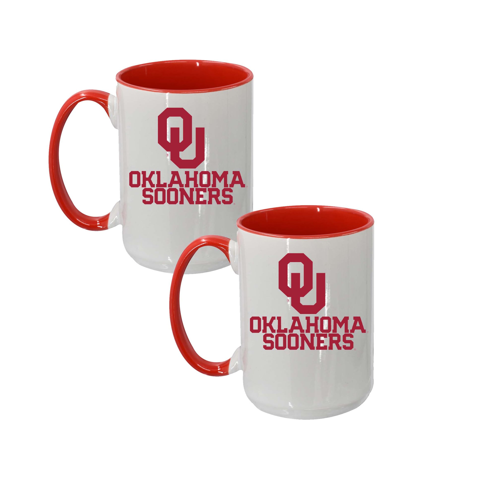 Ok Sign Kid Oklahoma Sooners The Memory Company Two-Piece 15oz. Logo Coffee Mug Set