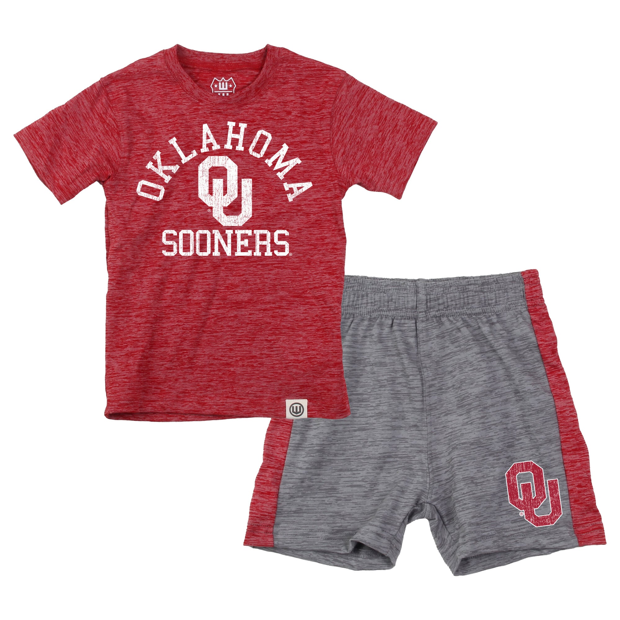 Ensemble t-shirt et short en laine Cloudy Yarn pour tout-petits Wes Willy Crimson Oklahoma Sooners