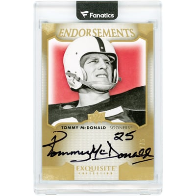Tommy McDonald Oklahoma Sooners Autographed 2011 Upper Deck Exquisite Collection Endorsements #E-TM #59/75 Card