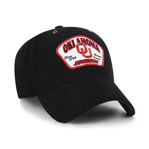 Unisex '47 Black Oklahoma Sooners Accordia Corduroy MVP Adjustable Hat