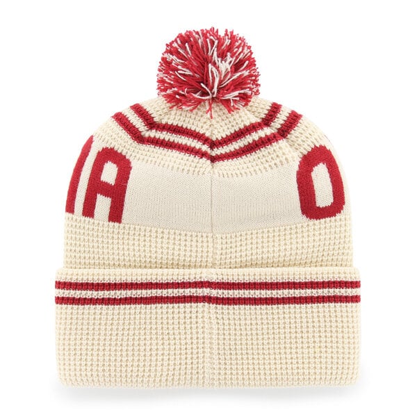 Bonnet unisexe Oklahoma Sooners '47 crème à revers gaufré avec pompon