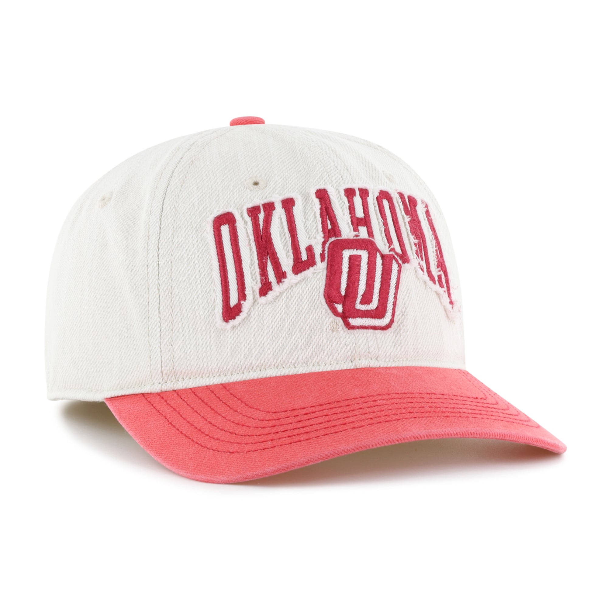 Casquette unisexe Oklahoma Sooners '47 Cream Well Worn Clean Up Stretch Fit