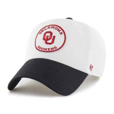 Oklahoma Sooners '47 Unisex Pique Patch Clean Up Adjustable Hat - White/Black