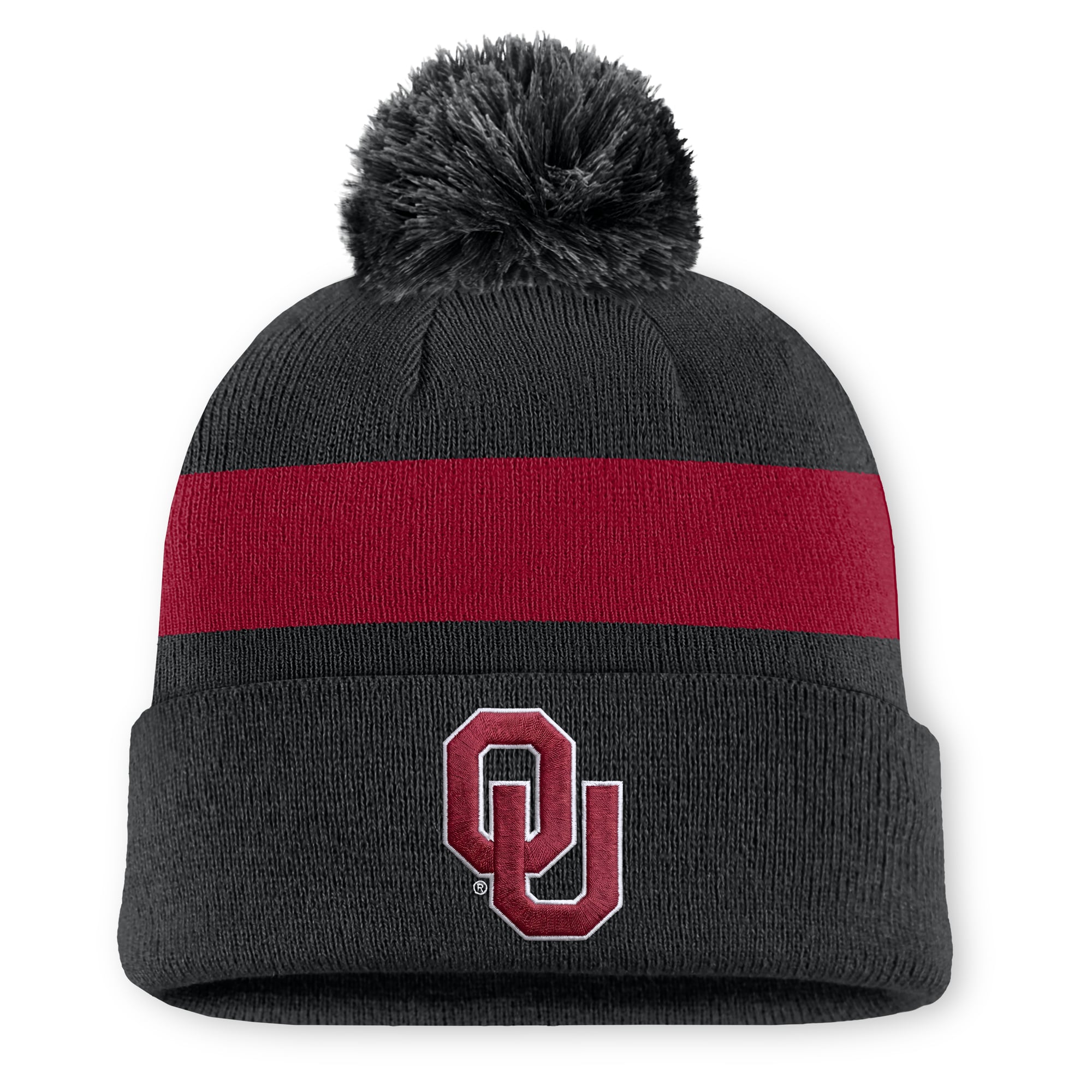 Bonnet unisexe Jordan Brand noir Oklahoma Sooners Primetime Stripe à revers et pompon