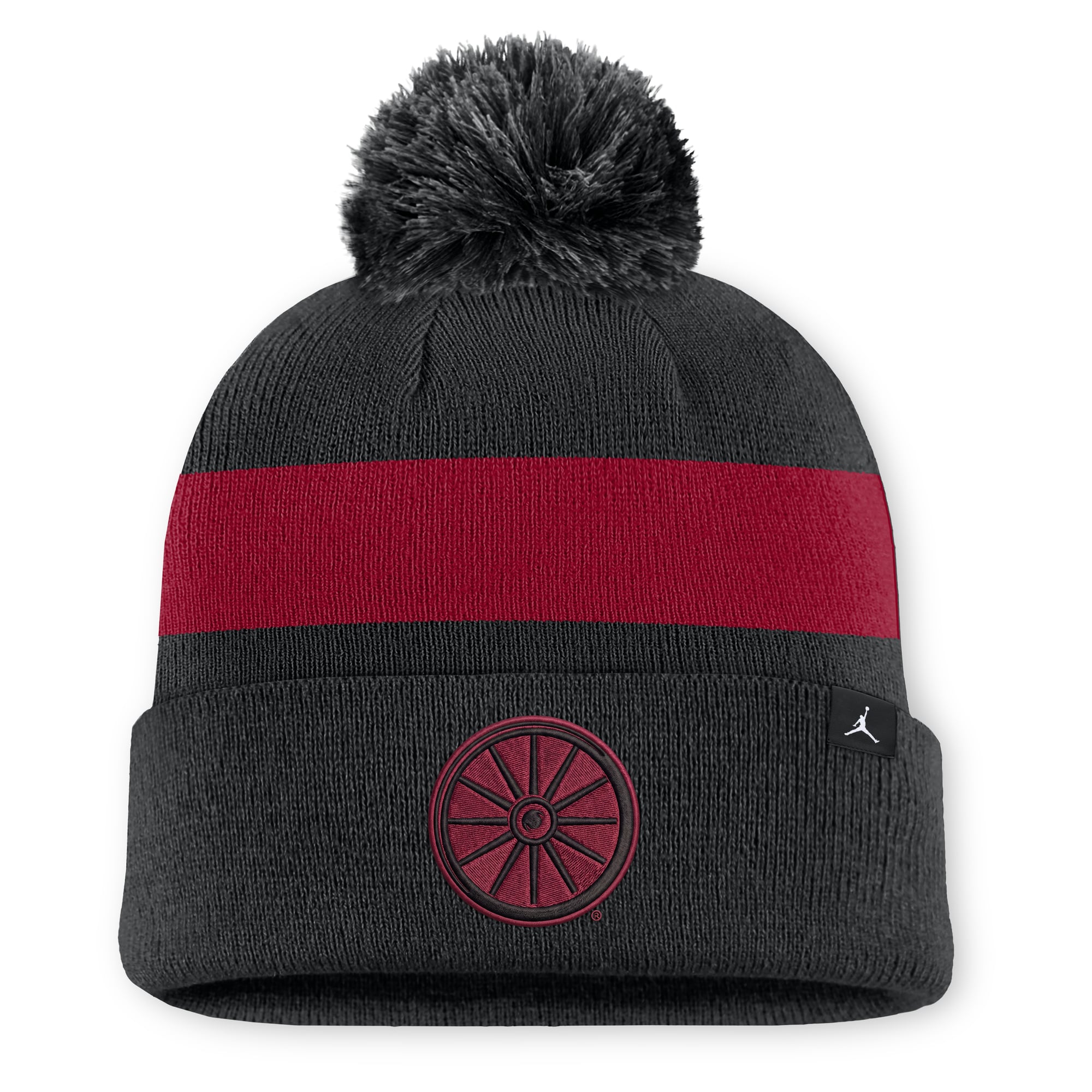Bonnet unisexe Jordan Brand noir Oklahoma Sooners Primetime Stripe à revers et pompon