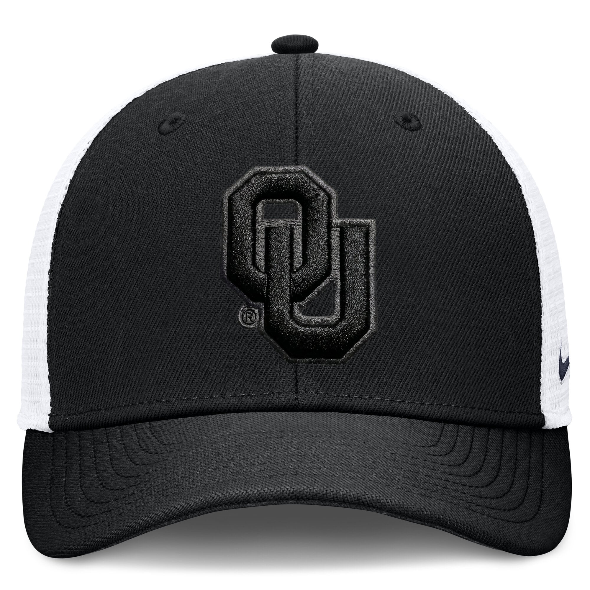 Casquette trucker unisexe Nike Oklahoma Sooners noire ton sur ton Dri-FIT Rise ajustable