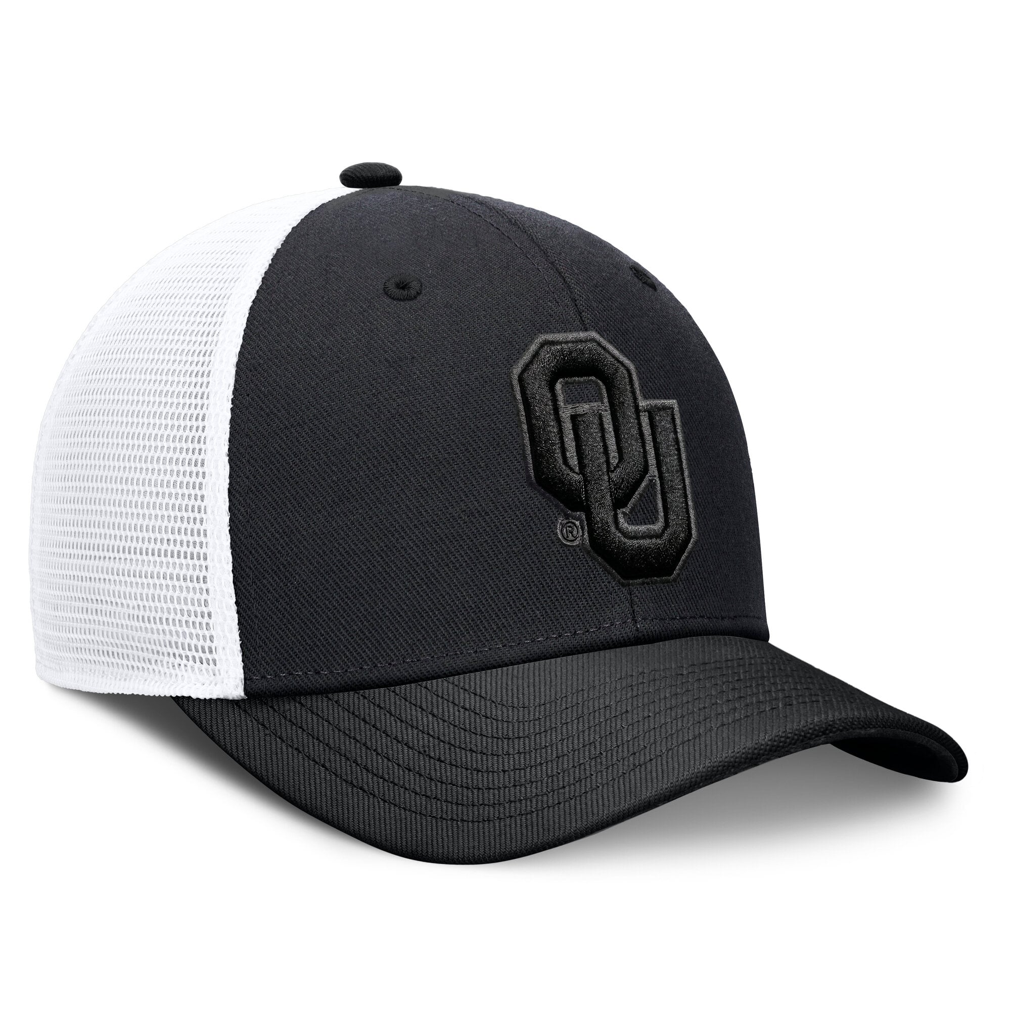 Casquette trucker unisexe Nike Oklahoma Sooners noire ton sur ton Dri-FIT Rise ajustable