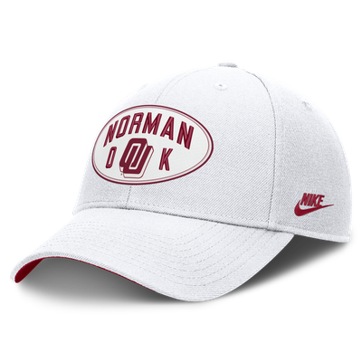  Oklahoma Sooners Nike Unisex Legacy Letter & Location Rise Adjustable Hat - Off White
