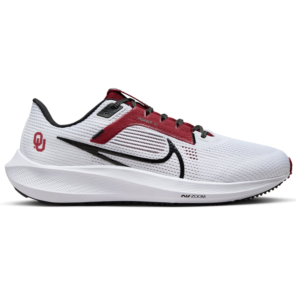 Unisex Nike White Oklahoma Sooners Zoom Pegasus 40 Running Shoe display picture 1