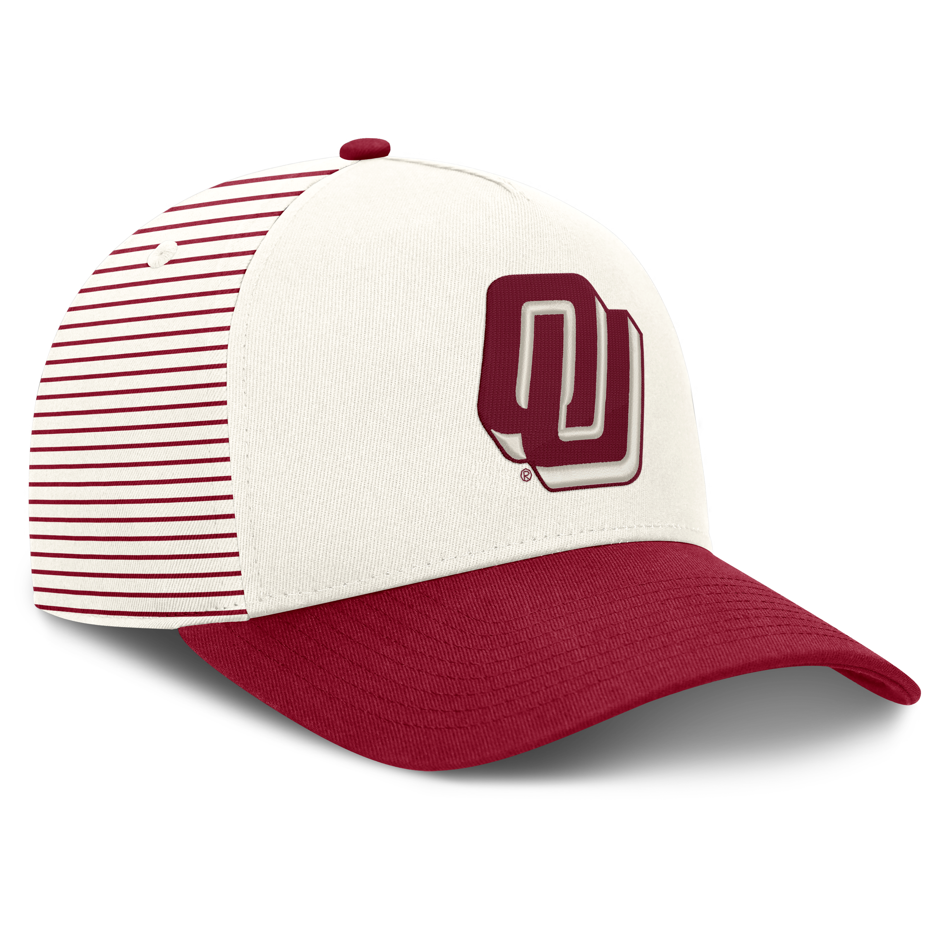 Casquette unisexe Nike blanche/cramoisie Oklahoma Sooners Vault à rayures et taille ajustable