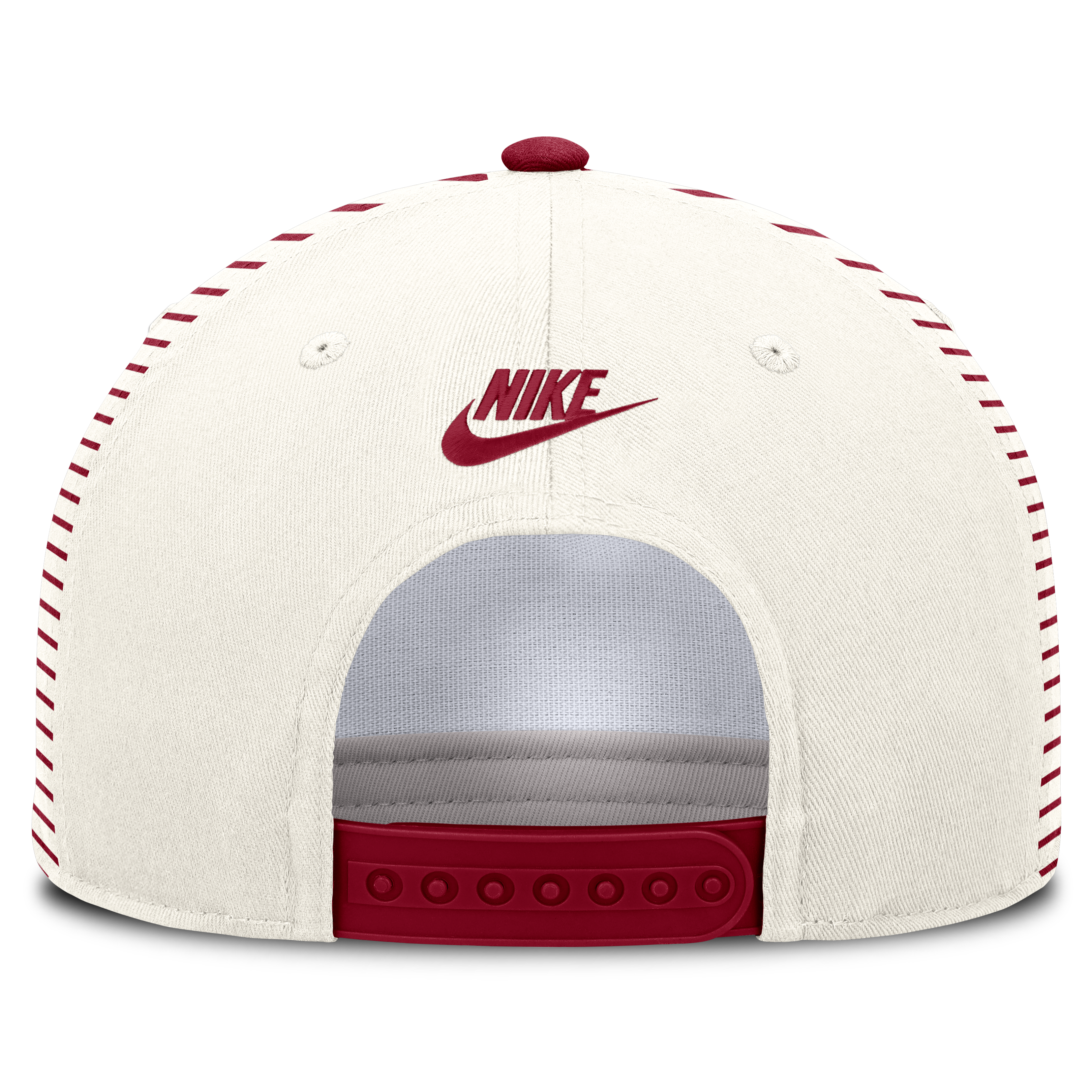 Casquette unisexe Nike blanche/cramoisie Oklahoma Sooners Vault à rayures et taille ajustable