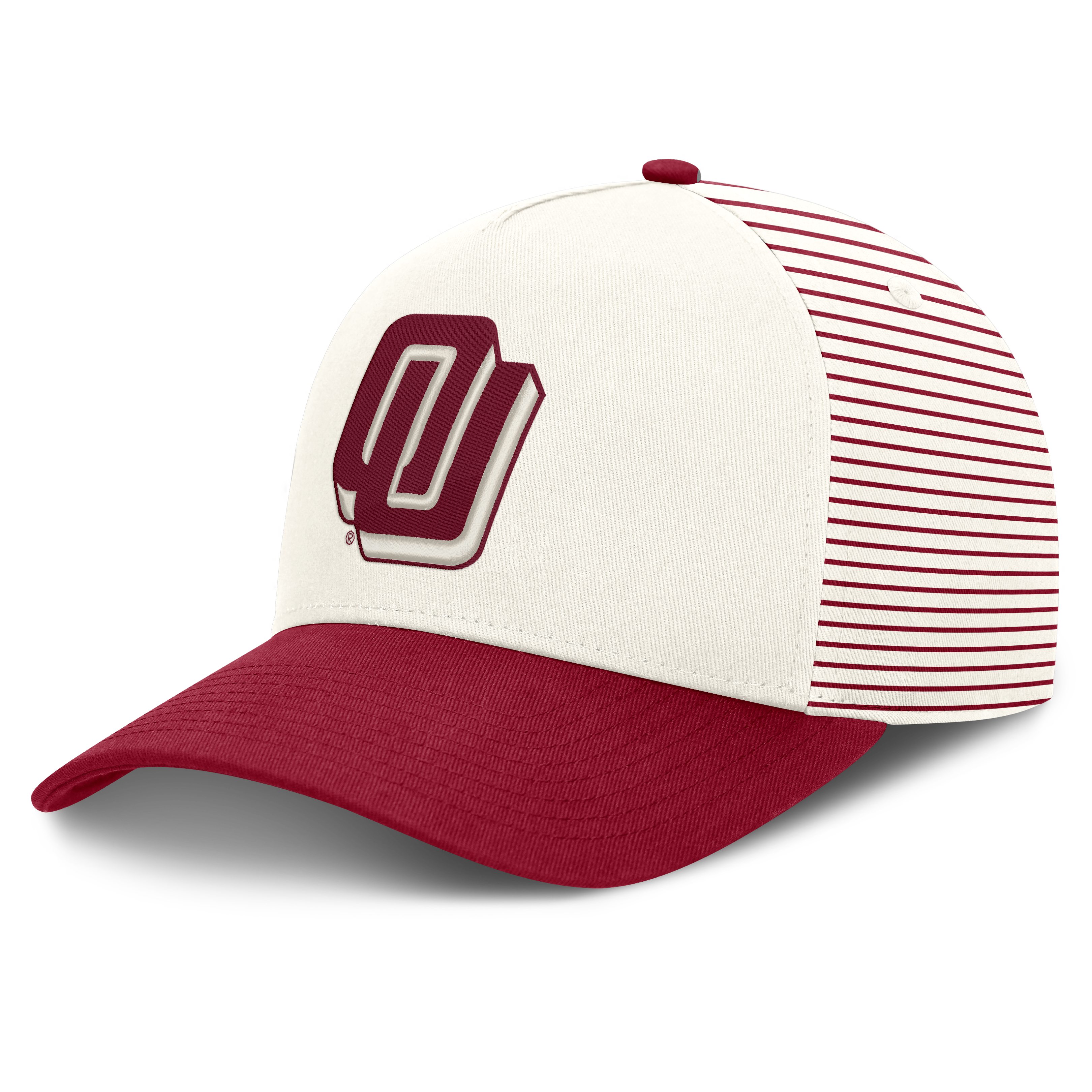 Casquette unisexe Nike blanche/cramoisie Oklahoma Sooners Vault à rayures et taille ajustable