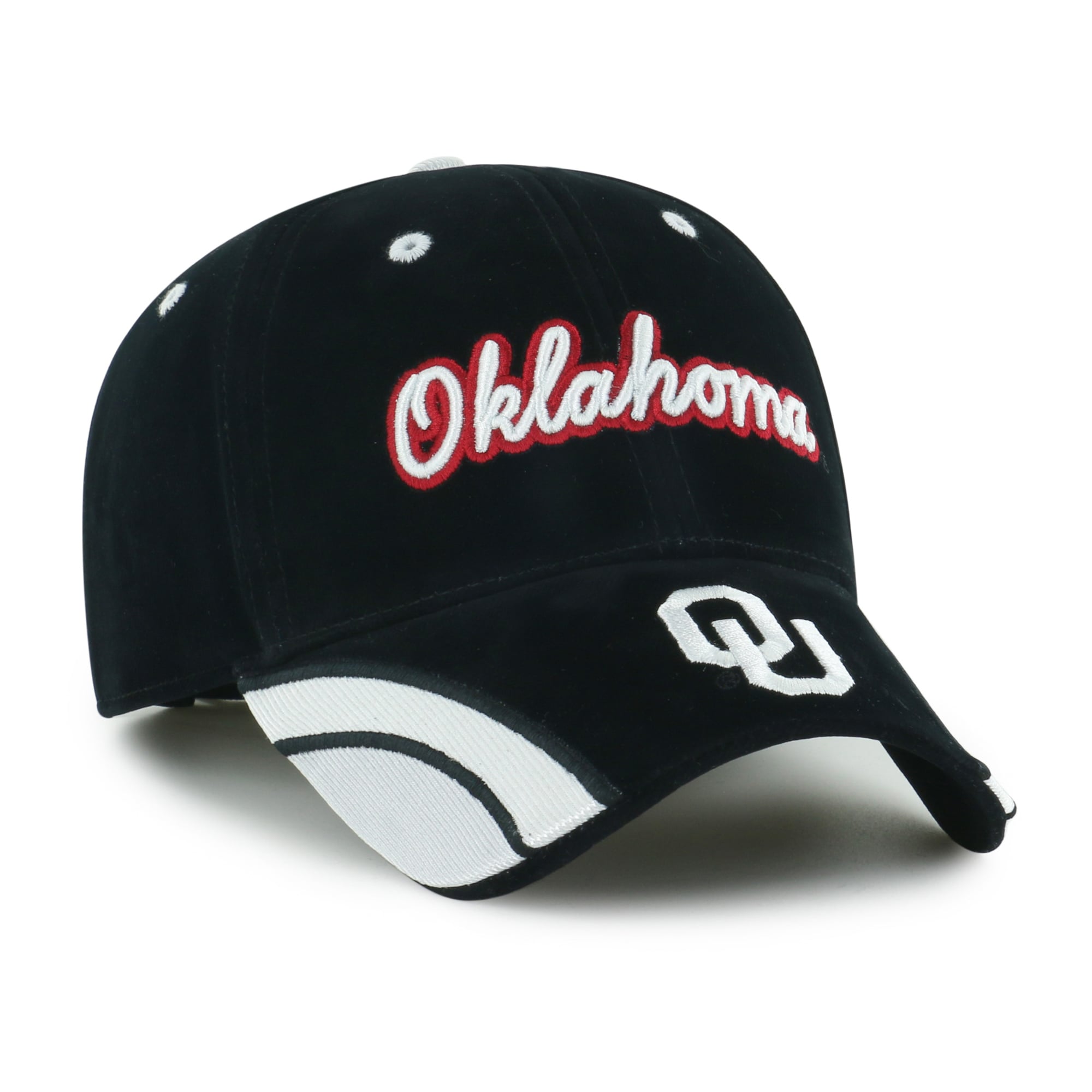 Casquette ajustable Oklahoma Sooners '47 en velours denim noir avec inscription MVP