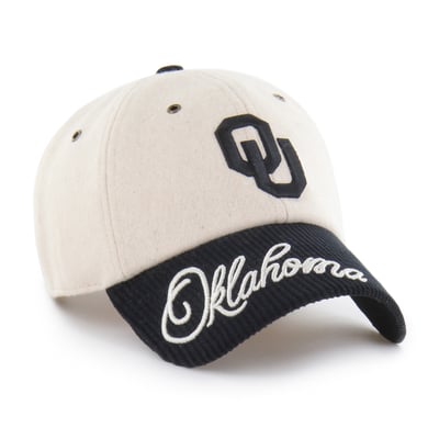 Oklahoma Sooners '47 Women's Rope Script Clean Up Adjustable Hat - Cream/Black