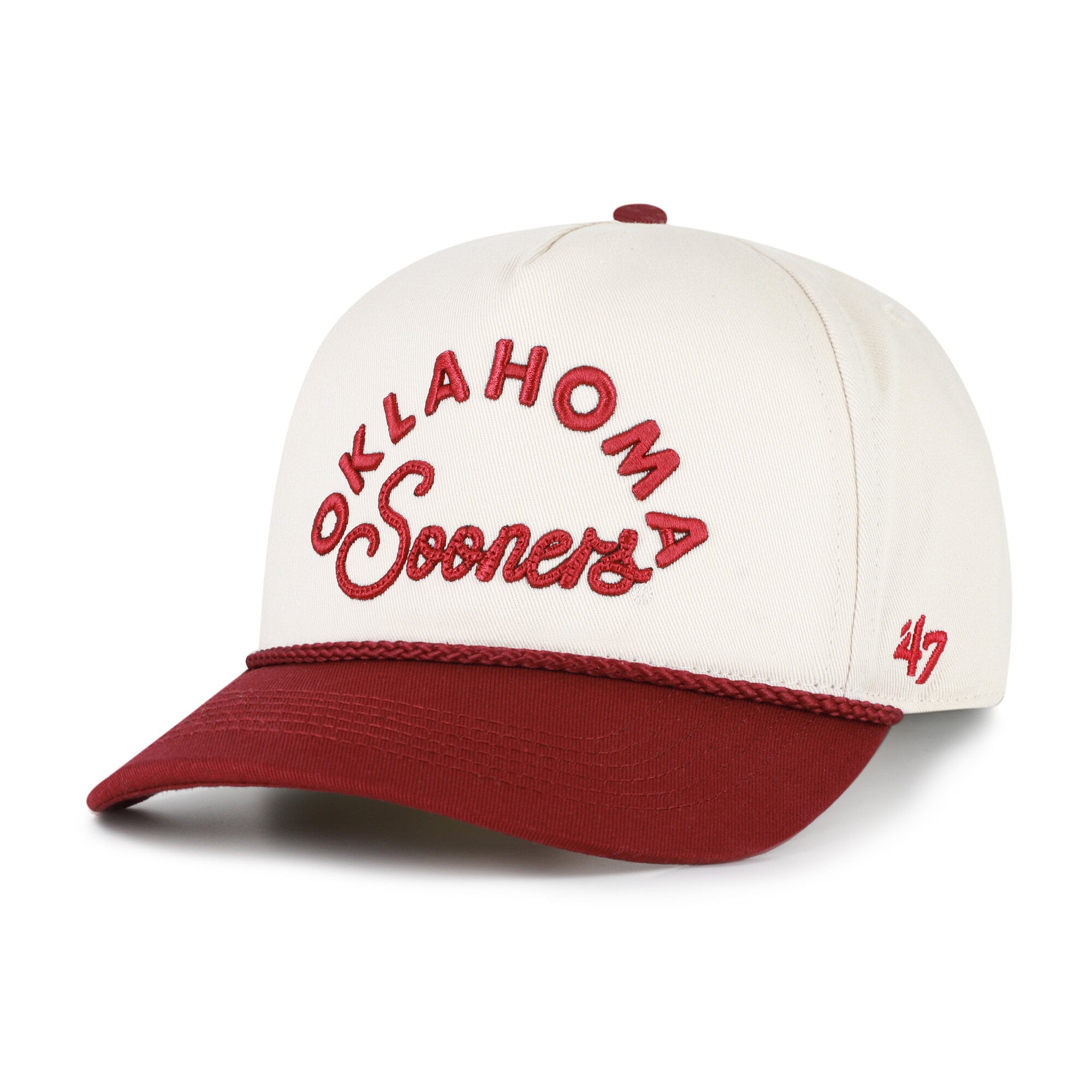Casquette ajustable Oklahoma Sooners '47 crème/cramoisi