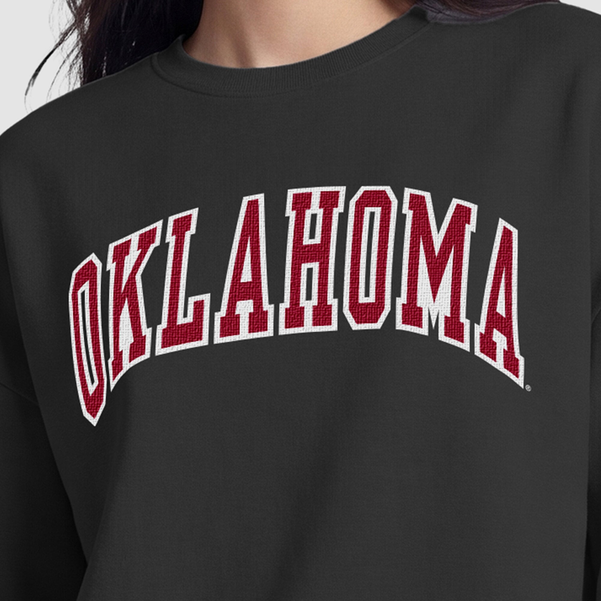 Women's Champion Black Oklahoma Sooners Fleece Crew Sweatshirt