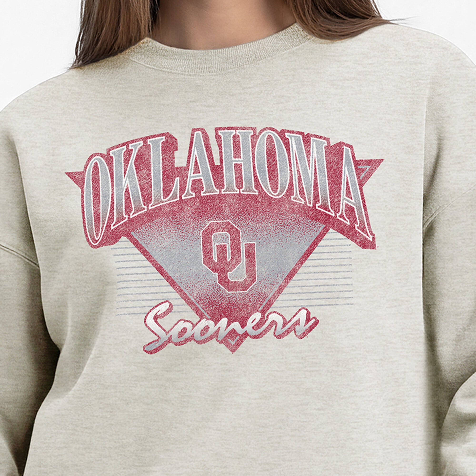Women's Champion Oatmeal Oklahoma Sooners All-Star Weave Sweatshirt