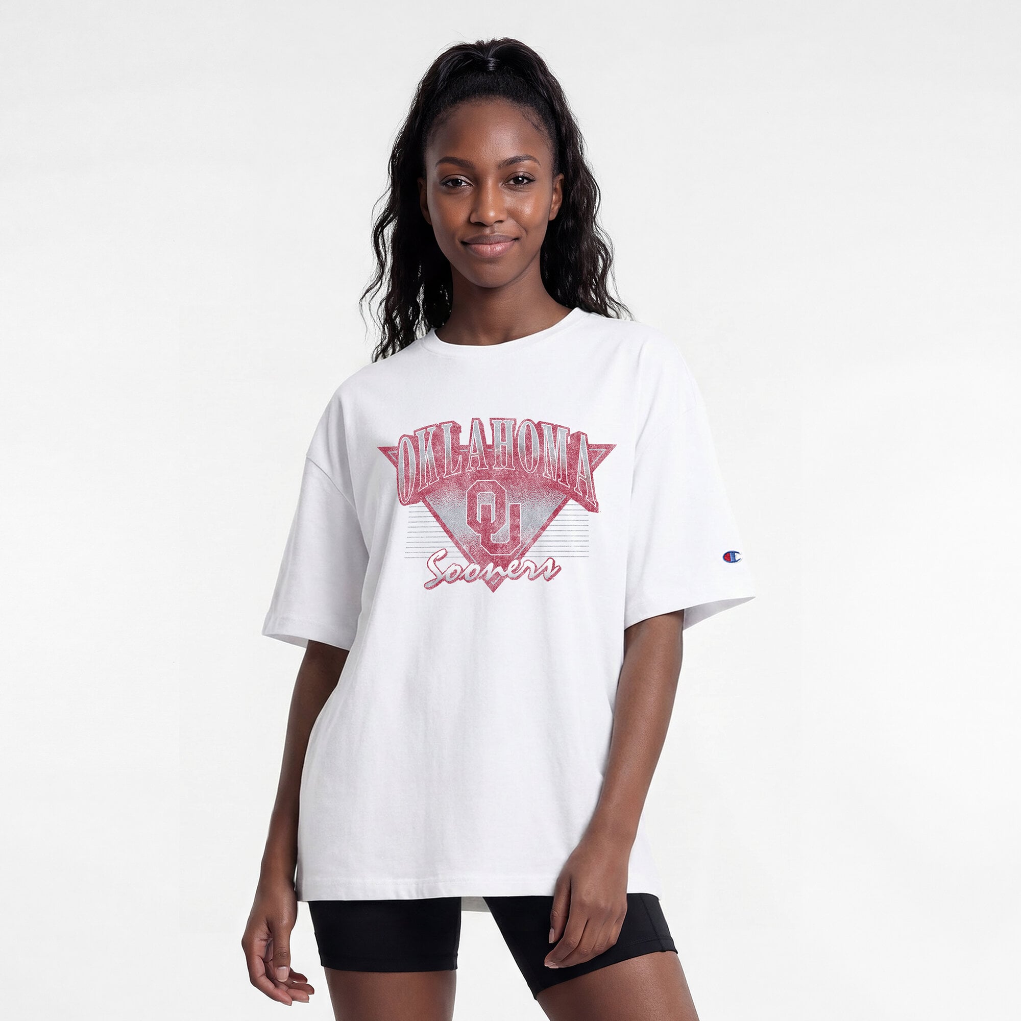 Women's Champion White Oklahoma Sooners Retro Oversized T-Shirt