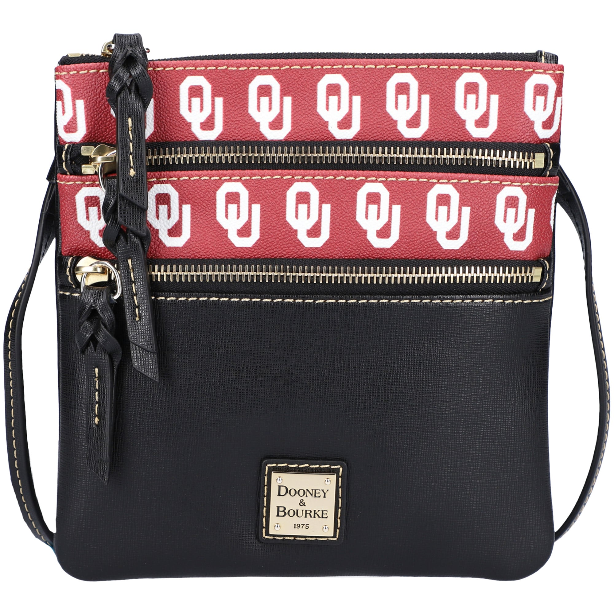 Women's Dooney & Bourke Oklahoma Sooners Triple-Zip Crossbody Purse