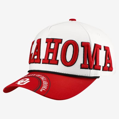  Oklahoma Sooners Gameday Social Women's Five-Panel Rope Away Adjustable Hat - White/Crimson