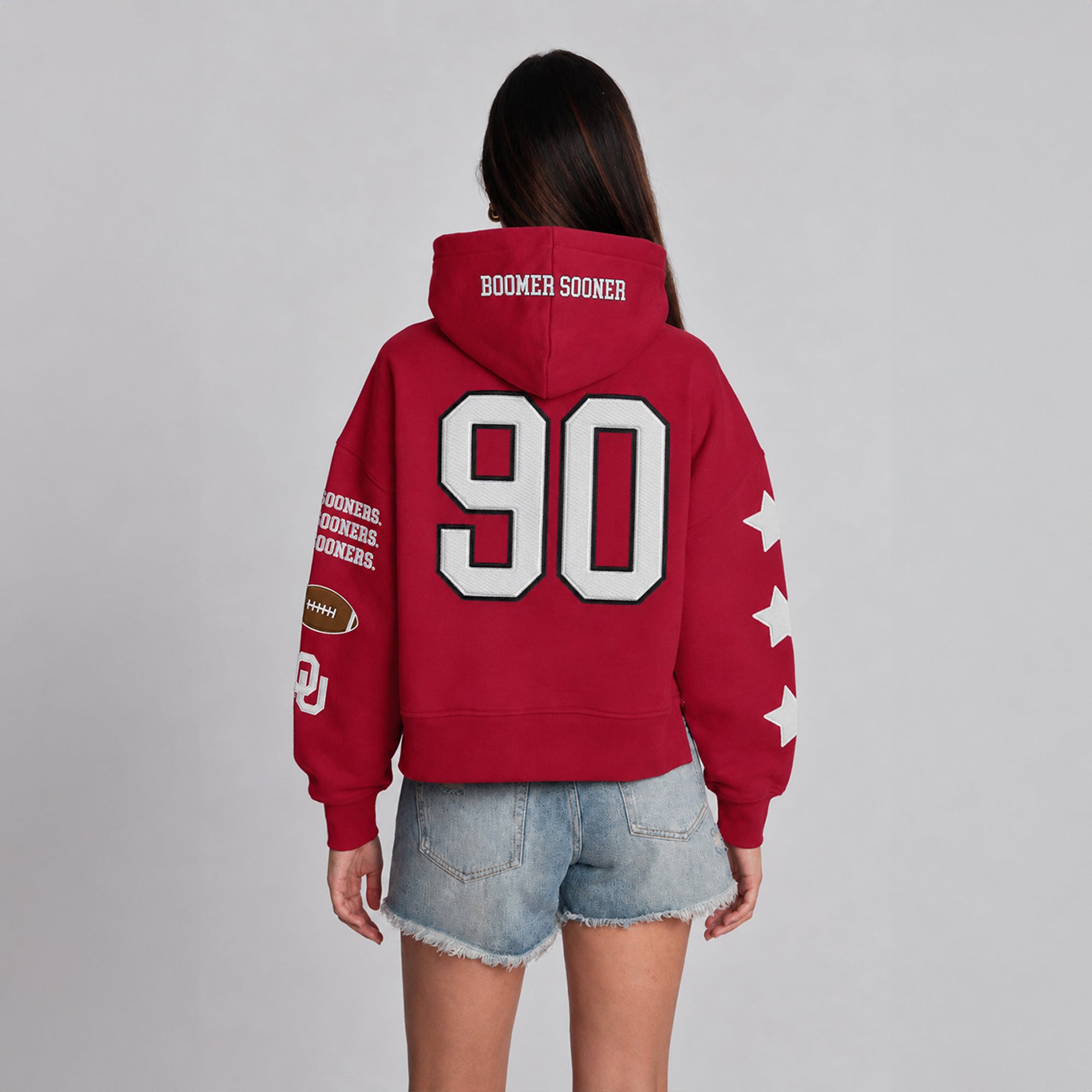 Sweat à capuche court Crimson Oklahoma Sooners pour femmes de la marque Hype and Vice