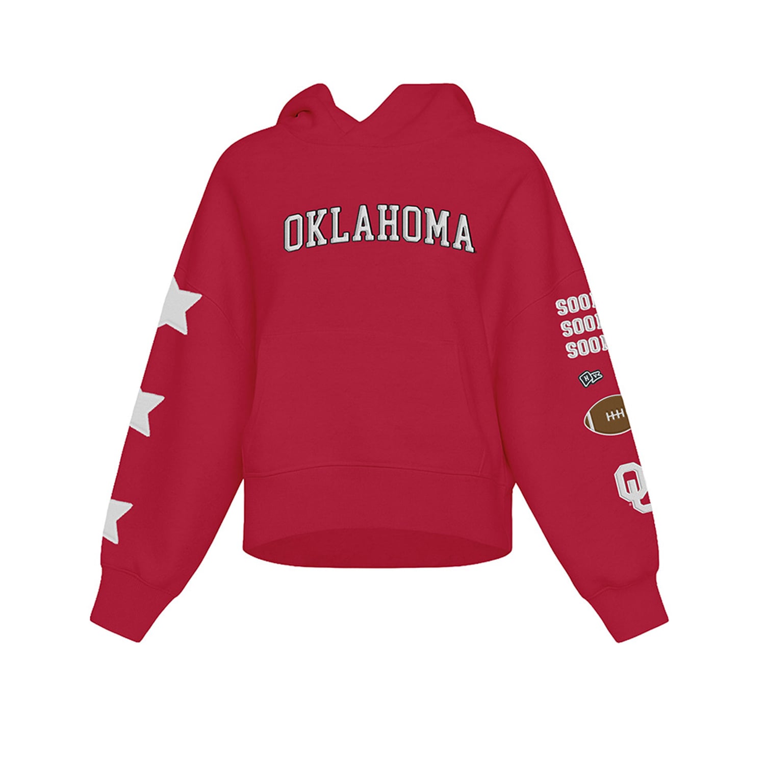 Sweat à capuche court Crimson Oklahoma Sooners pour femmes de la marque Hype and Vice