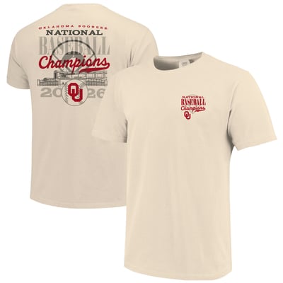 Oklahoma Sooners Image One Women's 2026 NCAA Baseball Men's College World Series Champions Overlay T-Shirt - Cream