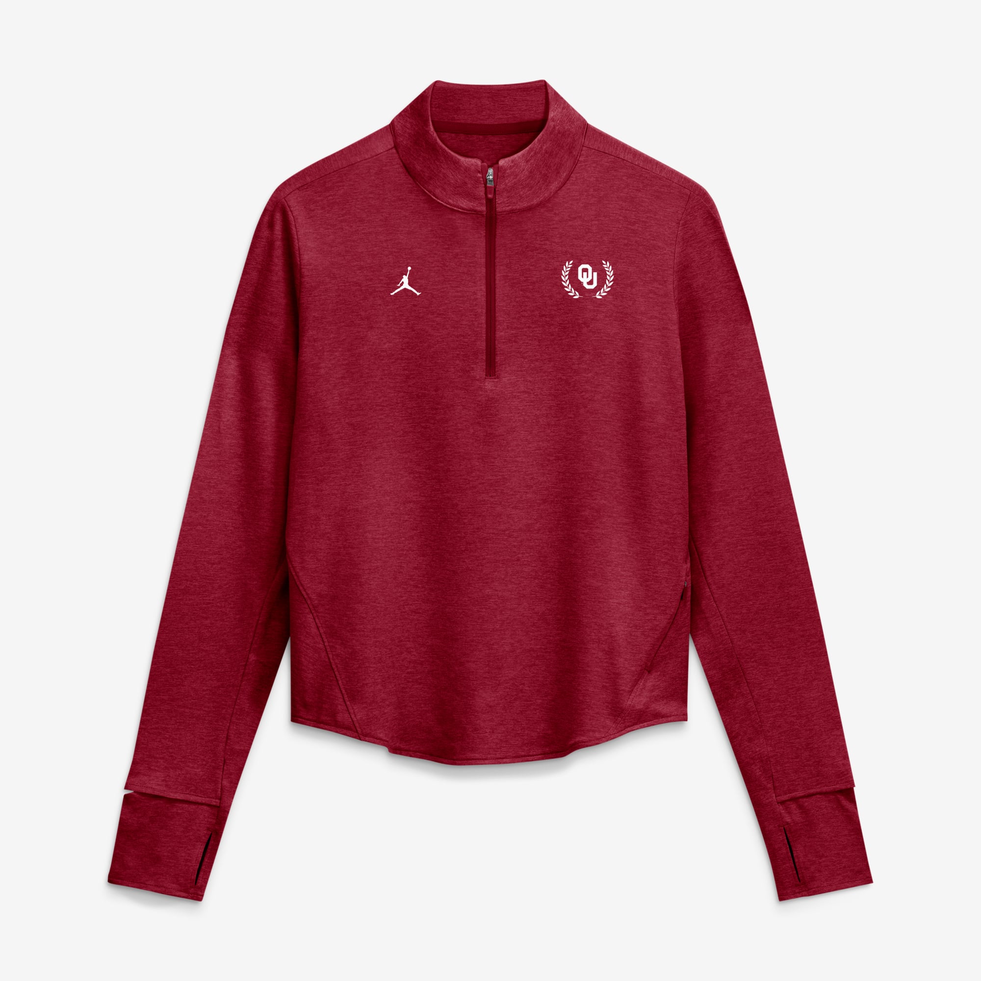 Women's Jordan Brand Crimson Oklahoma Sooners Swift Dri-FIT Half-Zip Pullover