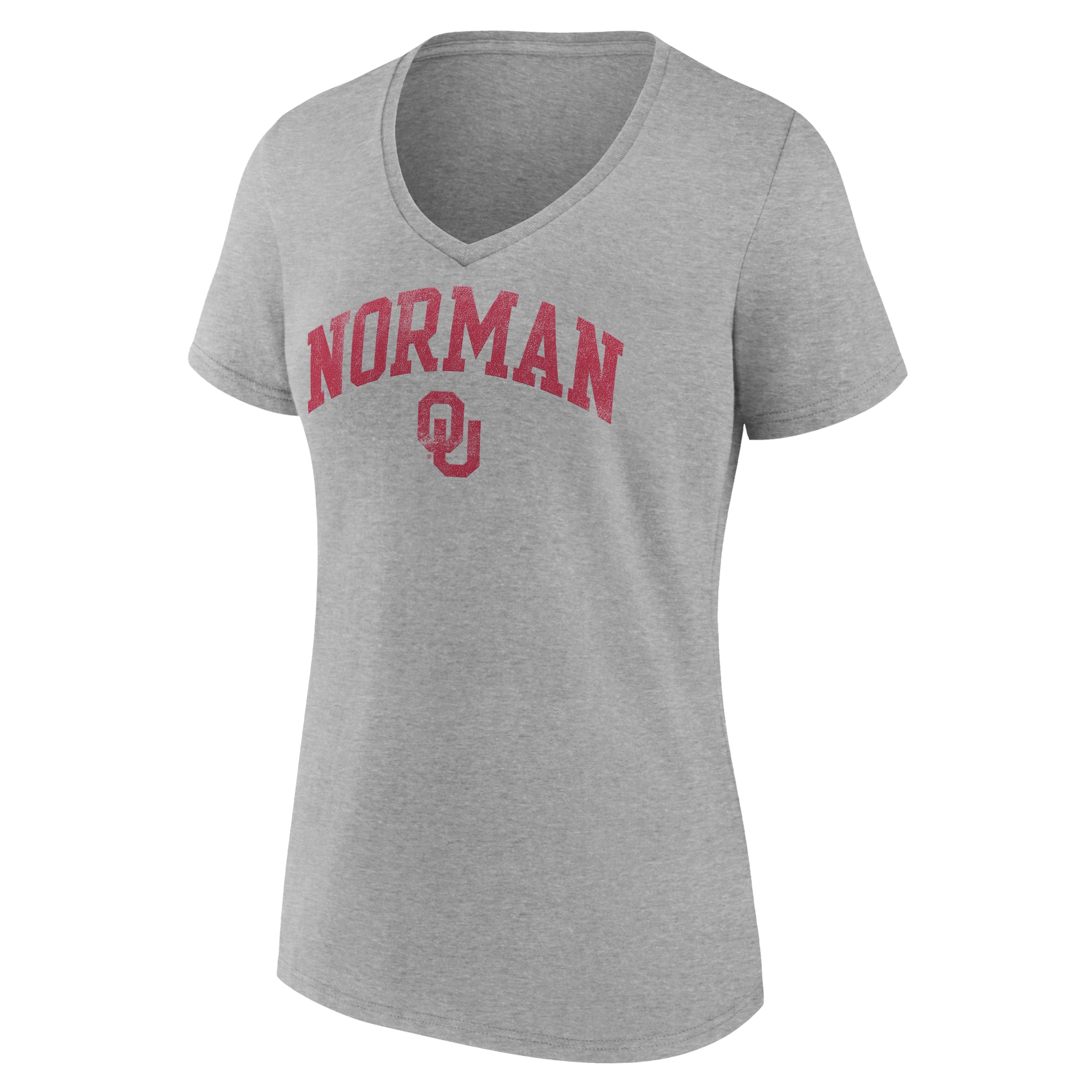 T-shirt à col en V pour femme, gris chin