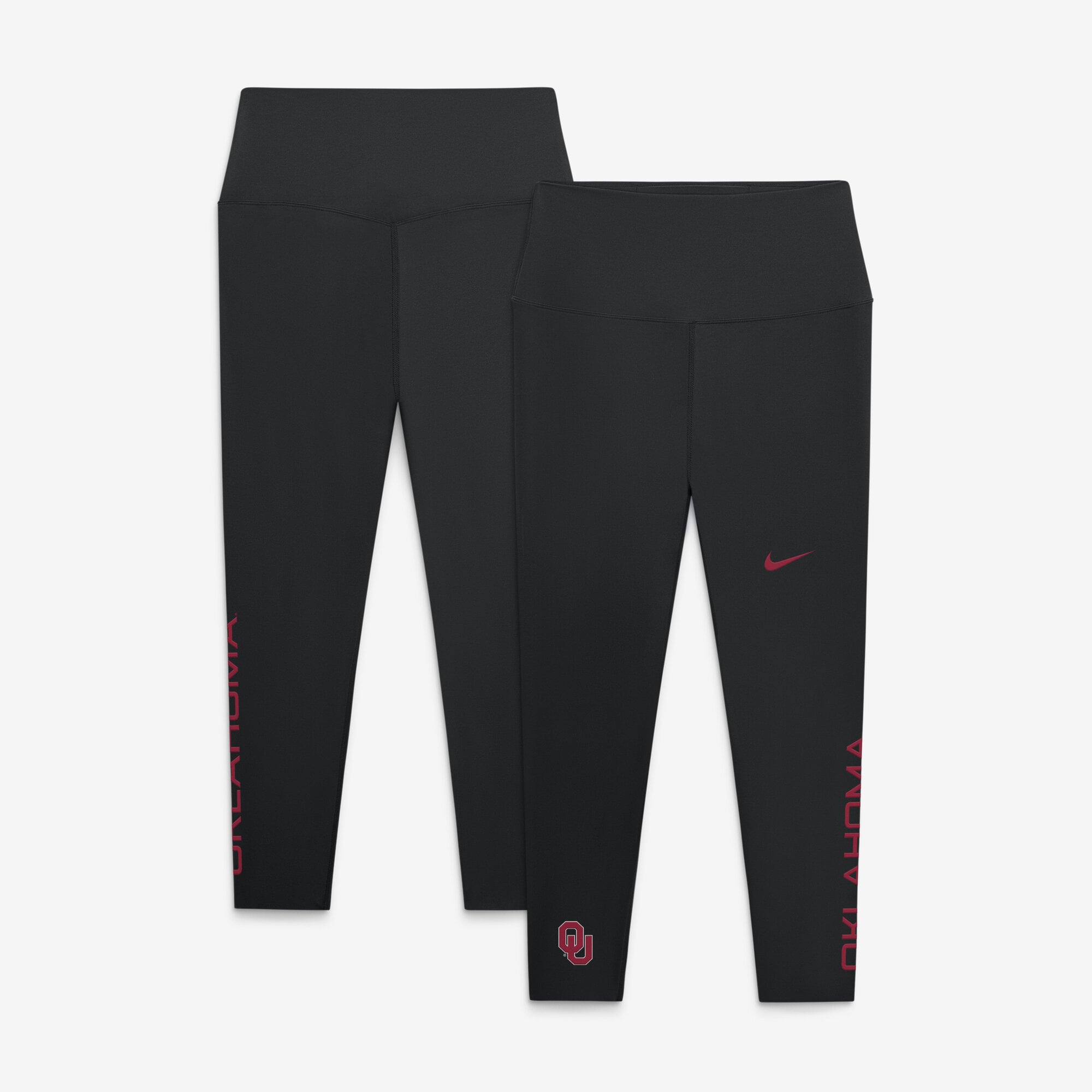 Women's Nike Black Oklahoma Sooners Zenvy High Rise Dri-FIT 7/8 Leggings