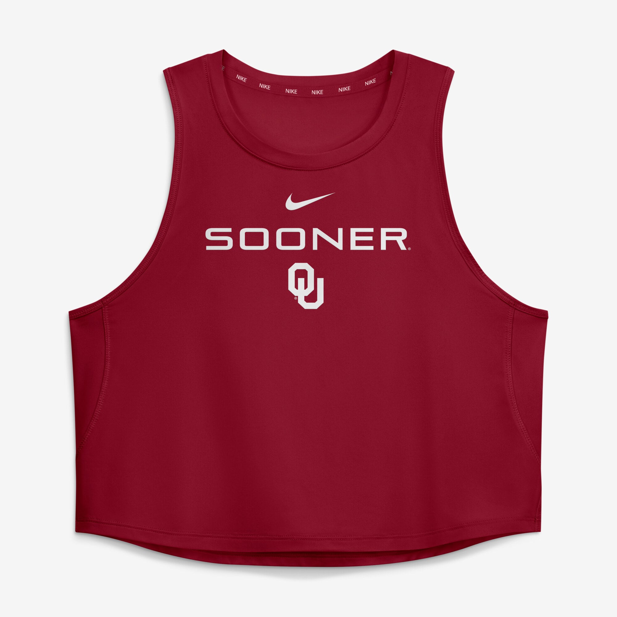Women's Nike Crimson Oklahoma Sooners One Dri-FIT Cropped Tank Top