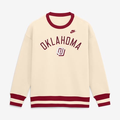  Oklahoma Sooners Nike Women's Oversized Legacy Arch Phoenix Sweatshirt - Natural